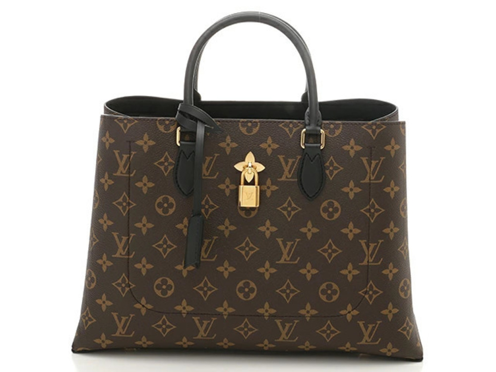 LOUIS VUITTON Flower Tote Handbag Monogram Noir Black